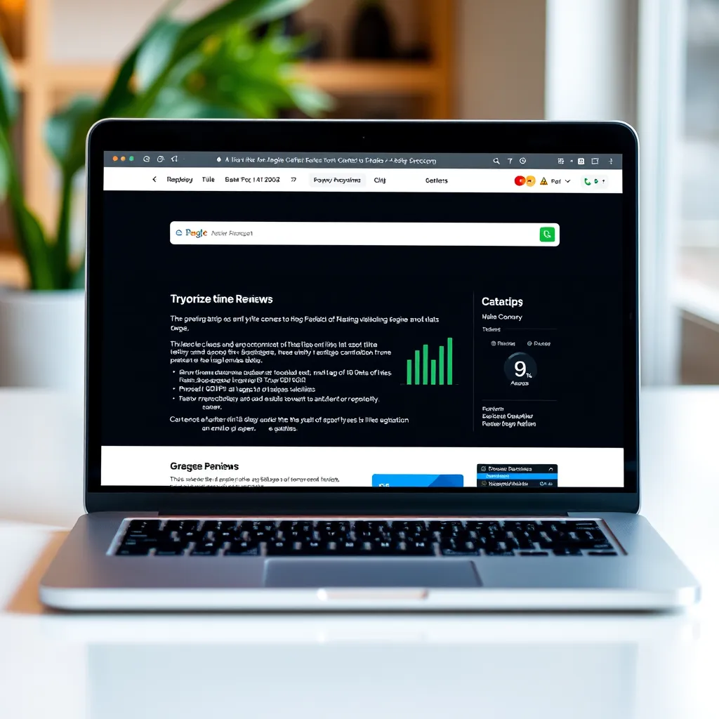 A split-screen image. One side shows a messy, poorly formatted website with a low search ranking. The other side shows a clean, well-structured website with optimized content and a high search ranking. A large arrow points from the messy website to the optimized website with the text 'On-Page Optimization' written on it.